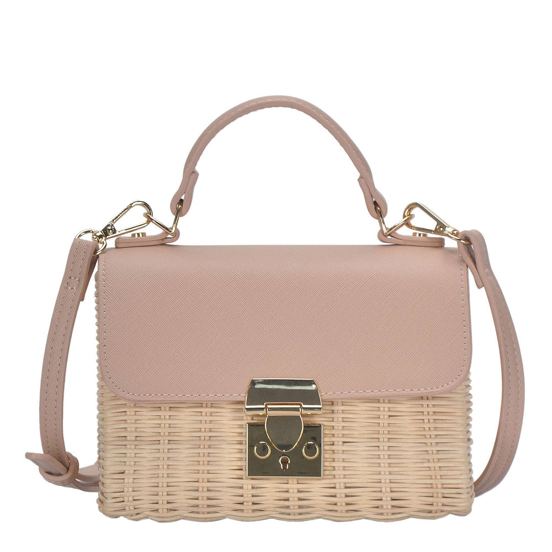 MADELINE STRAW CROSSBODY - BLUSH PINK