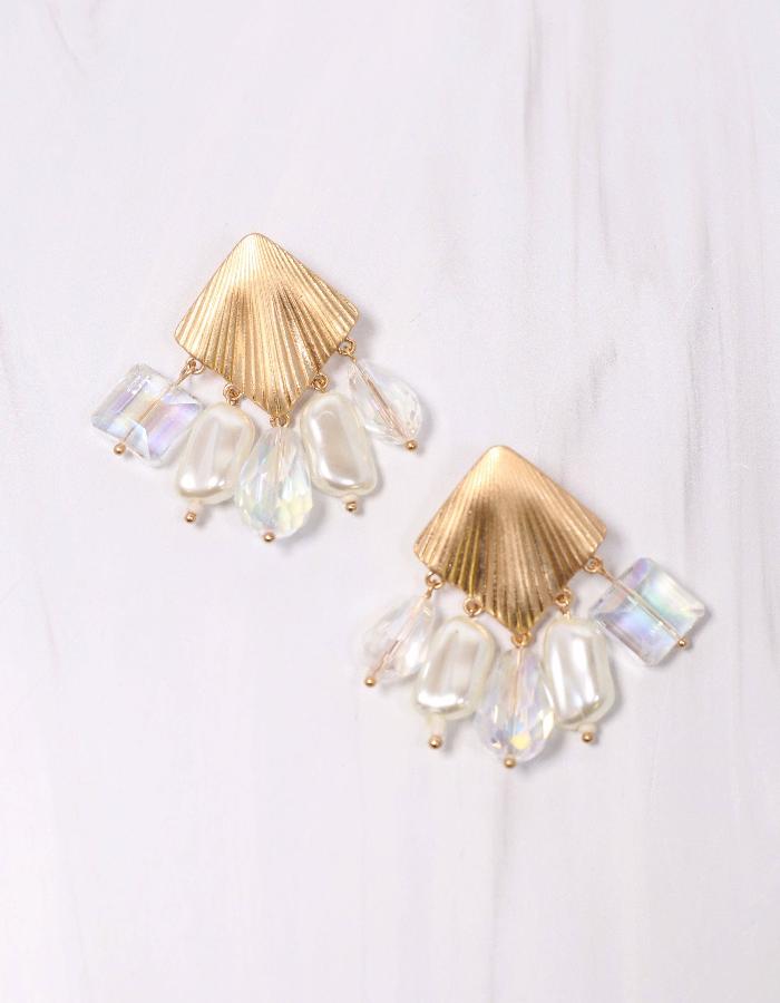 HEBRON EMBELLISHED DROP EARRING - GOLD