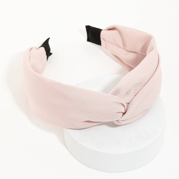 KNOTTED FABRIC HEADBAND - PINK