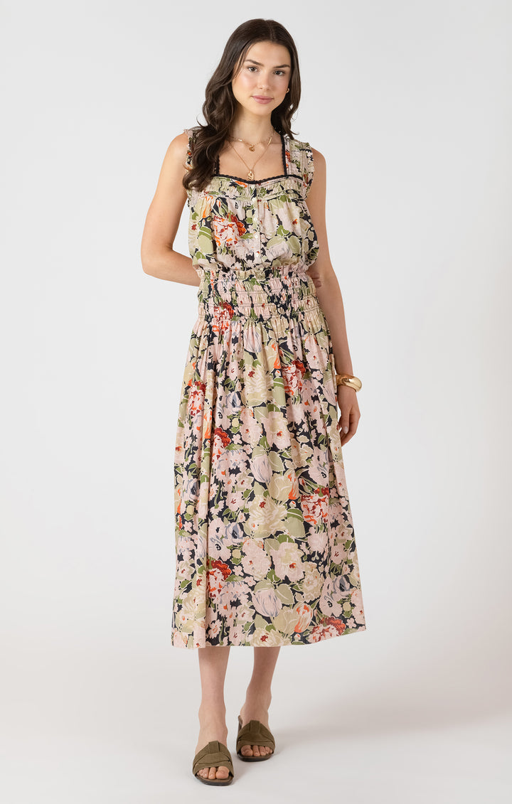 PINTUCK DETAIL BUTTON FRONT TANK - VINTAGE ROSE