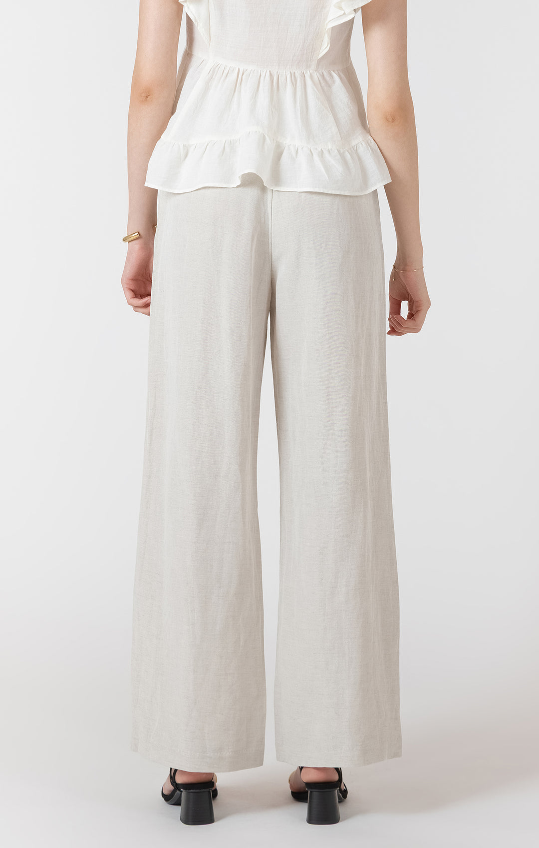 ELASTIC WAIST LINEN PANT - NATURAL