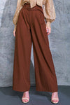 SOLID WOVEN PANT - BROWN