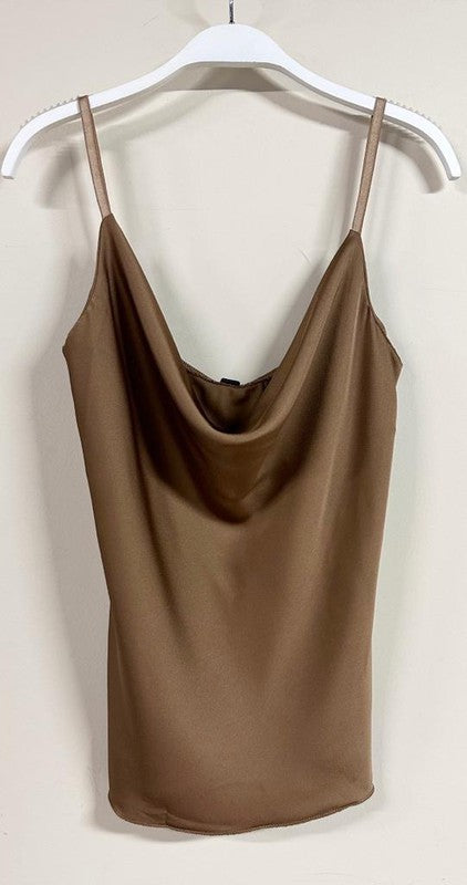 COWL FRONT CAMI - TOBACCO