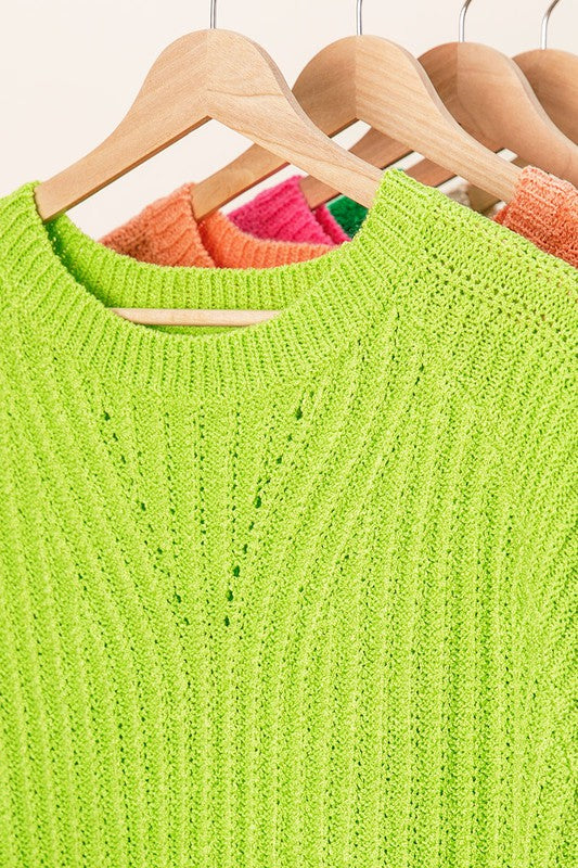 RAGLAN KNIT SWEATER - GREEN