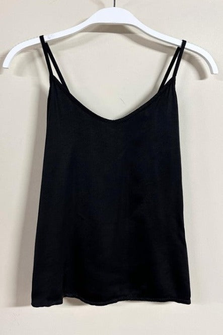 SILK + SATIN CAMI - BLACK