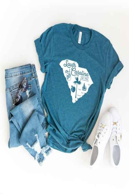 CAROLINA ON MY MIND TEE - TEAL