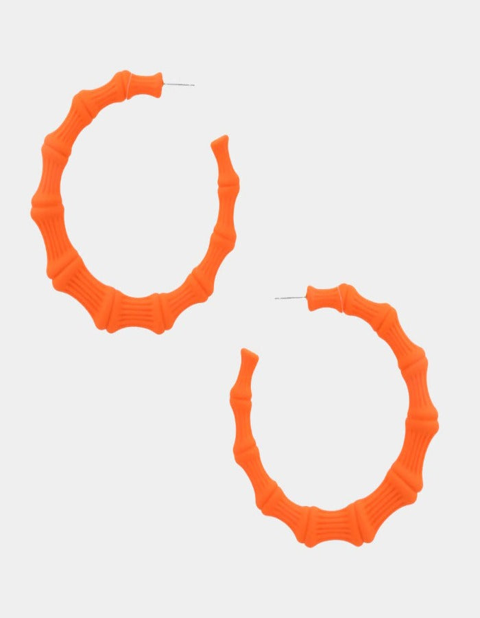 COLOR POP HOOP EARRINGS - ORANGE