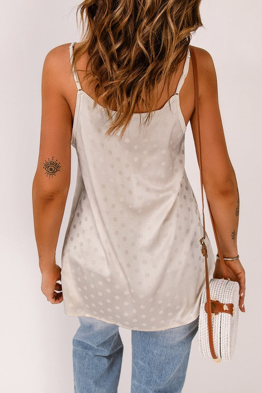 DOTTED PRINT CAMI - BEIGE