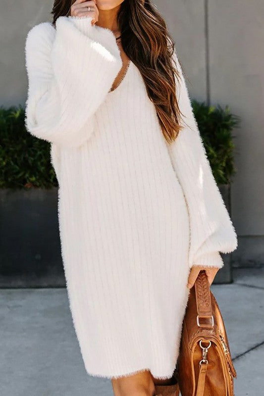 THE CICI SWEATER DRESS - SNOW