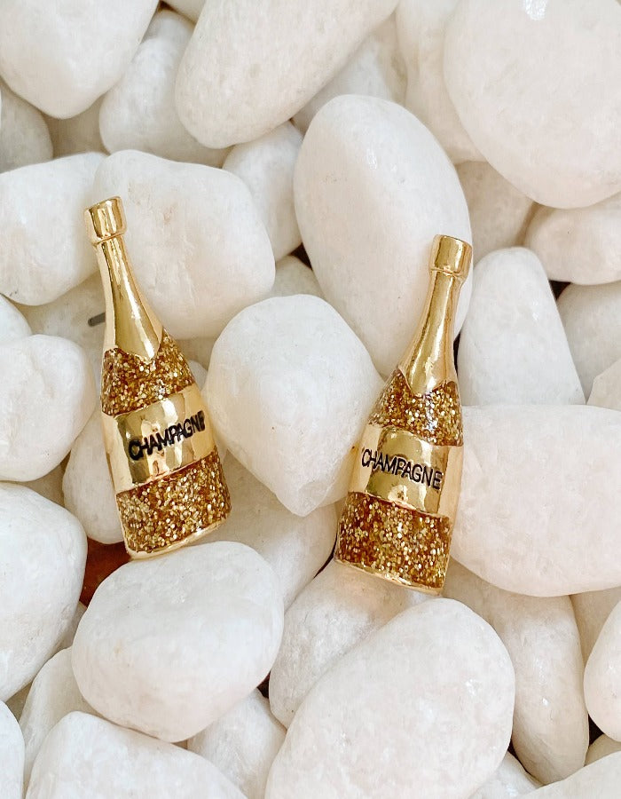 POP THE BUBBLY SHIMMER STUD EARRINGS - GOLD