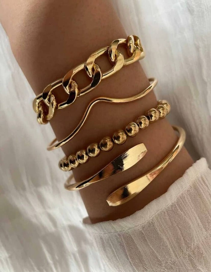 BOHO STACKABLE BRACELET SET - GOLD