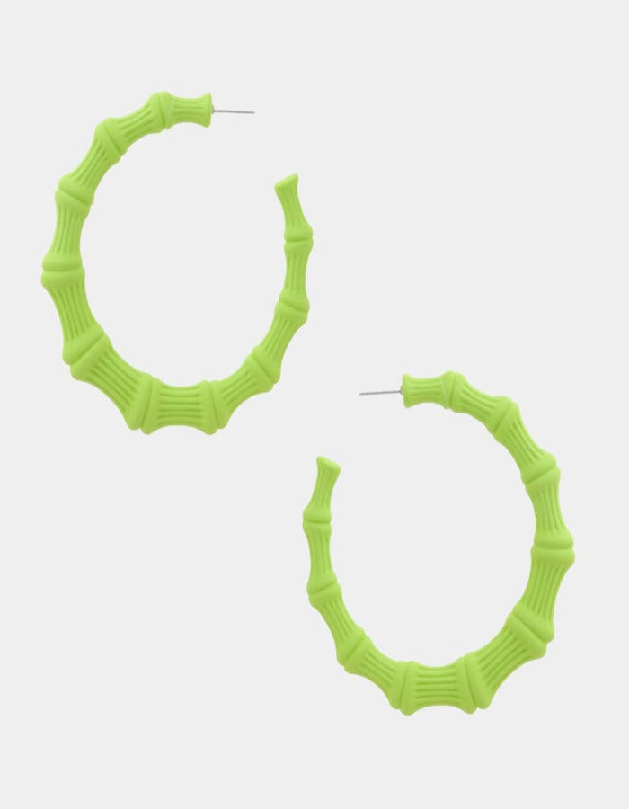 COLOR POP HOOP EARRINGS - GREEN